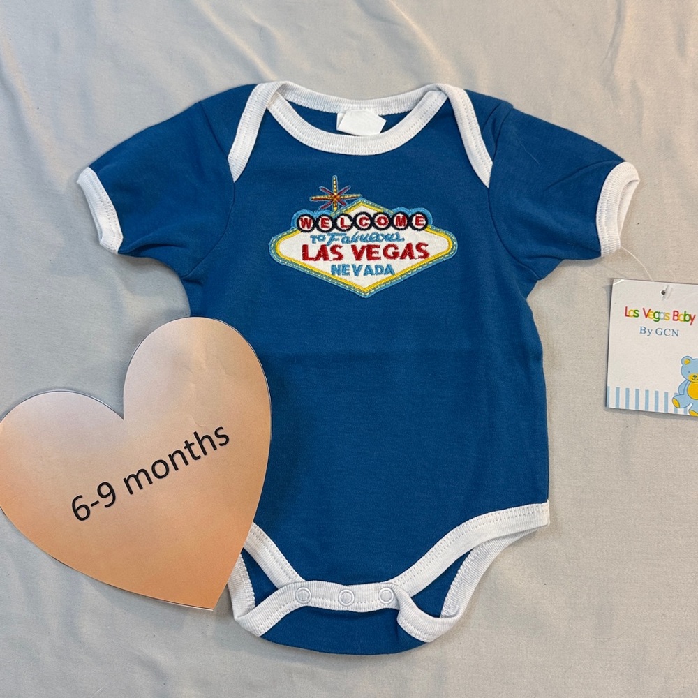 Las Vegas NWT Blue Baby Onesie